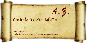 András Zoltán névjegykártya