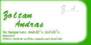 zoltan andras business card